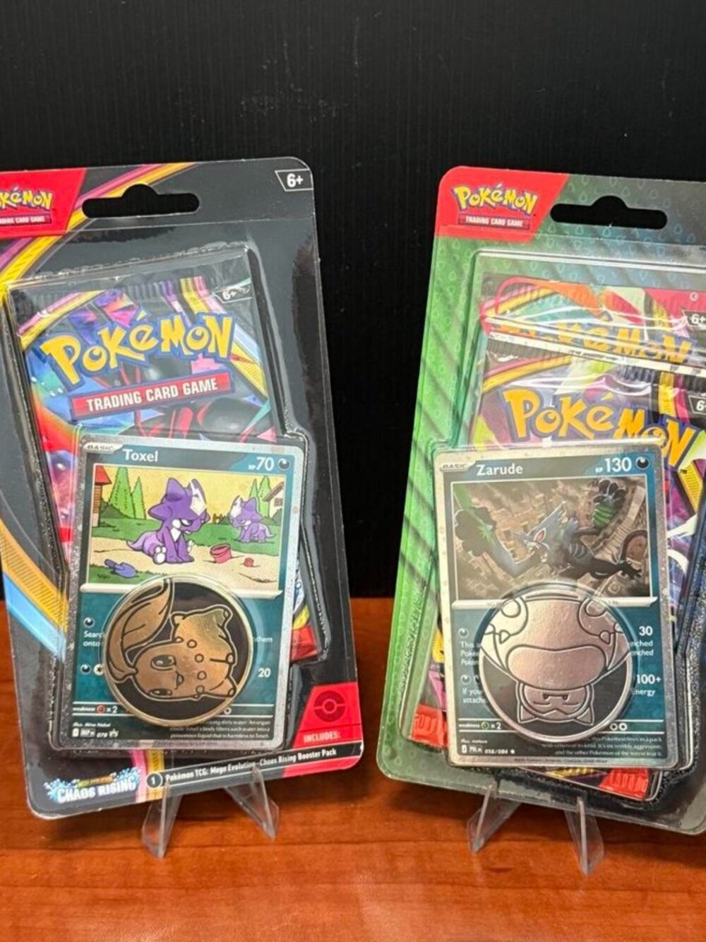 TCG Toxel & Zarude 2-Blister Bundles w/ Promo Coin 3 Booster Packs Total